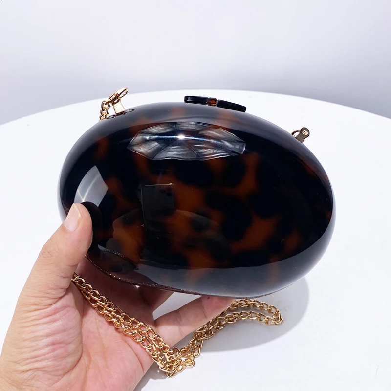 Oval Acrylic Wedding Evening Clutch Party Bag For Women er Handbag And Purse 2024 In Fashion Shoulder Crossbody 241216