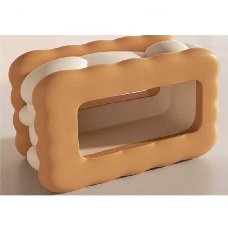 Biscuit Bear Tissue Box Nordic He Dining Table Ceramic Storage Decorative Art Shampoo Napkin Y241218