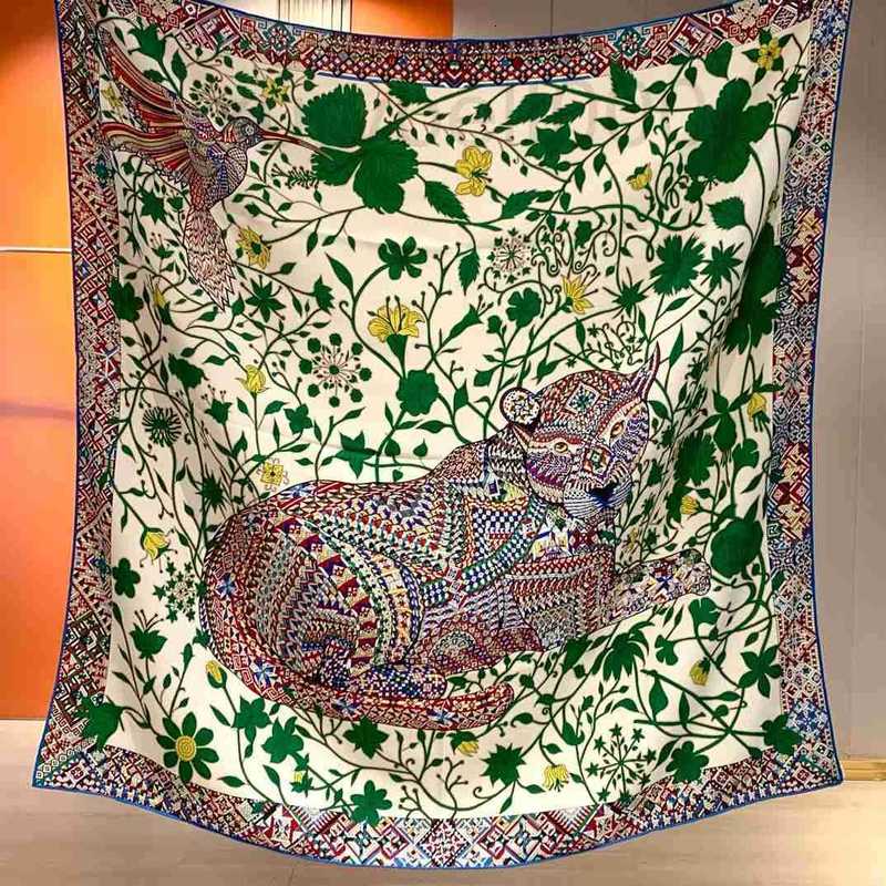Scarves Designer high-end new silk cashmere scarf women's velvet large square scarf silk wool air conditioning shawl for warmth 2G9V