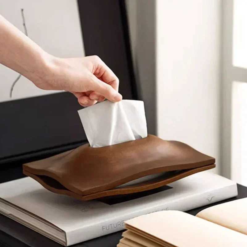 Desktop walnut tissue box napkin box cover bar and restaurant tissue holder He Living Ro decoration Y241218
