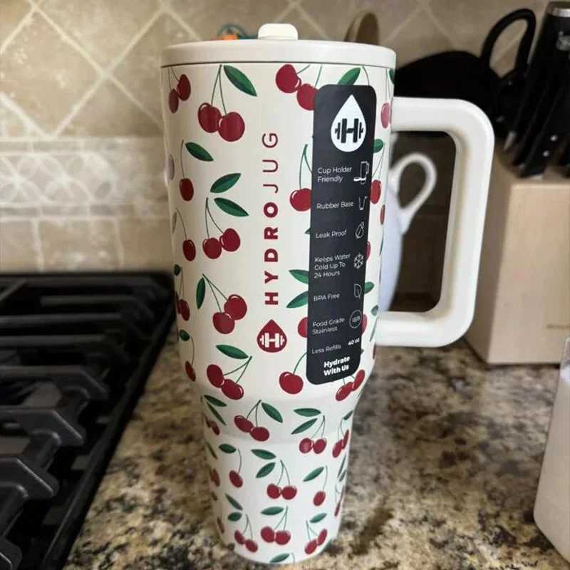 rrival HydroJug Traveler 32OZ/40OZ corrugated tube cover stainless steel vacuum insulated car cup double wall hot ice travel Z241218 S25217