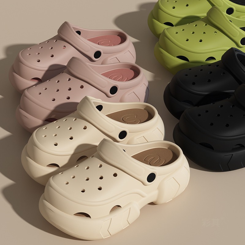Simple High-End Hole Shoes Women's super Thick Soles Heightened Sandals Beach Fashion & NEW Versatile Soft-Soled Slippers 2025 Designer Footwear