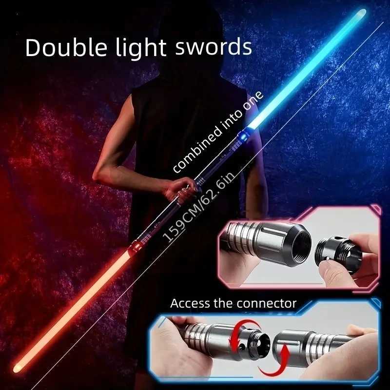 REikirc Upgraded Version Lightsaber 2 In 1 Light Saber 15-color Metal Laser Sword Rechargeable Toy Party Glow Swords W250210