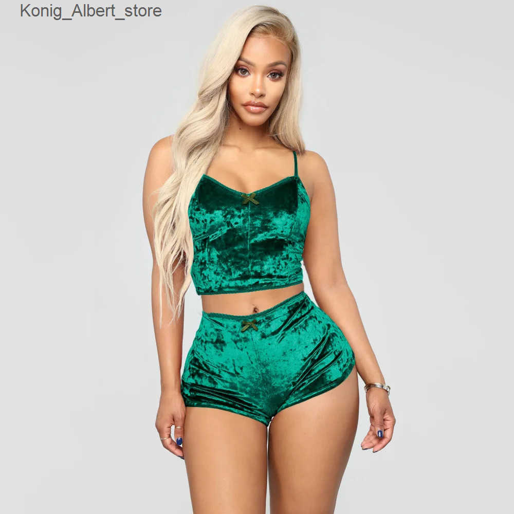 Sexy Set Women Sexy Silk Satin Velvet Pijamas Sleep Wear Robe Nightwear Sexy Lingerie Pj Sets Sleepwear Lingerie Set Bra Set L240910