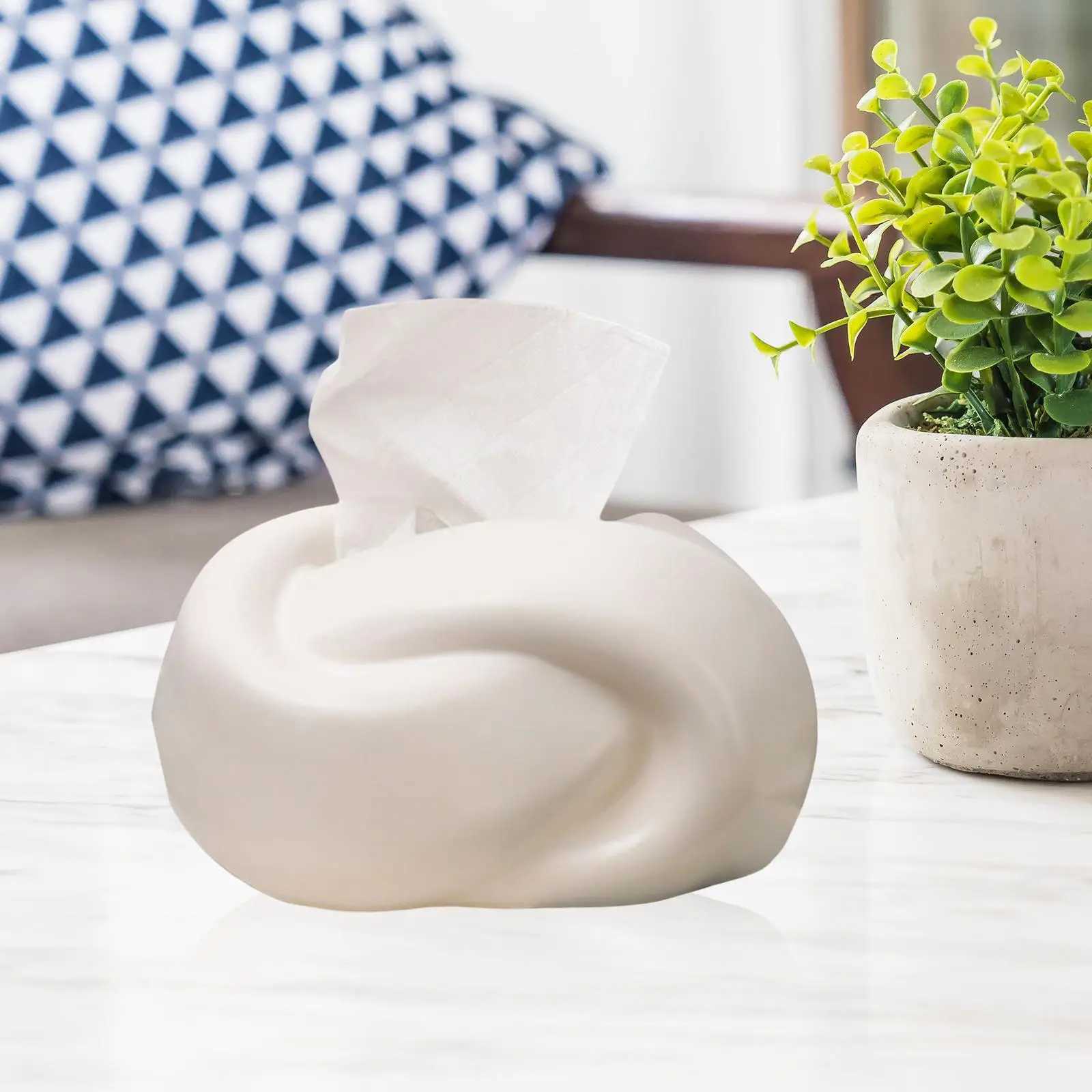 Stylish Tissue Box Cover Ceramic Decoration Case Housewarming Gift Facial Napkin Holder for End Table Living Ro Off Desk Y241218