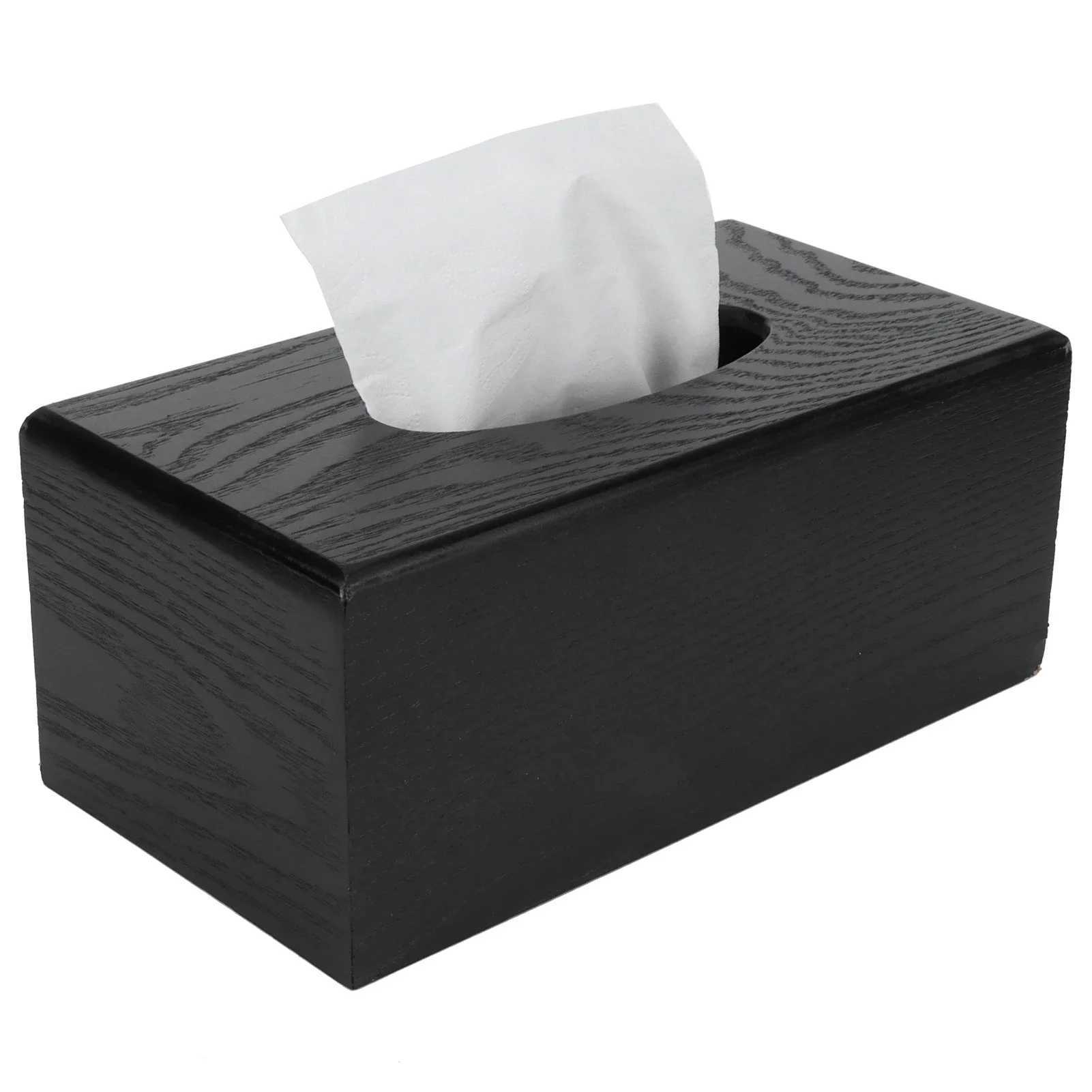 Black Wooden Tissue Box Napkin Case Elegant Style Tissue Holder 23x12x10.5cm for He Hotel Living Ro Y241218