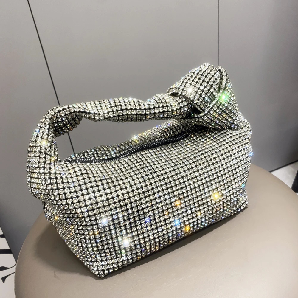 Rhinestones Evening bag silver Crystal Bags for Women Purses and Handbags banquet bag 241218