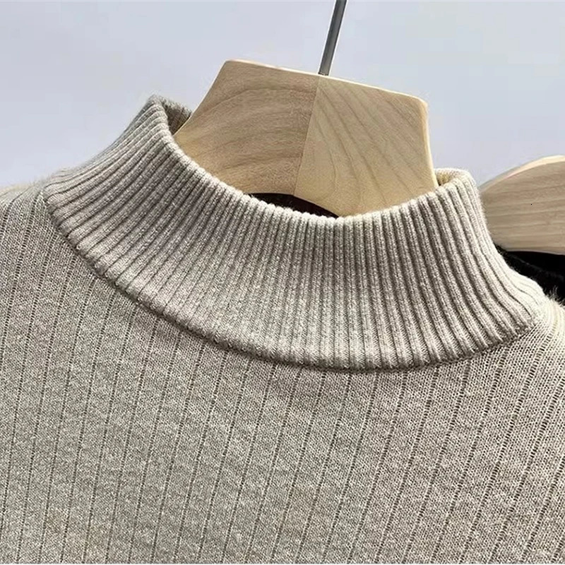 Sweater For Women Casual Thick Warm Knit Plush Velvet Lined Pullover Tops Fall Winter Soft Knitwear Jumper Slim Poleras 241217