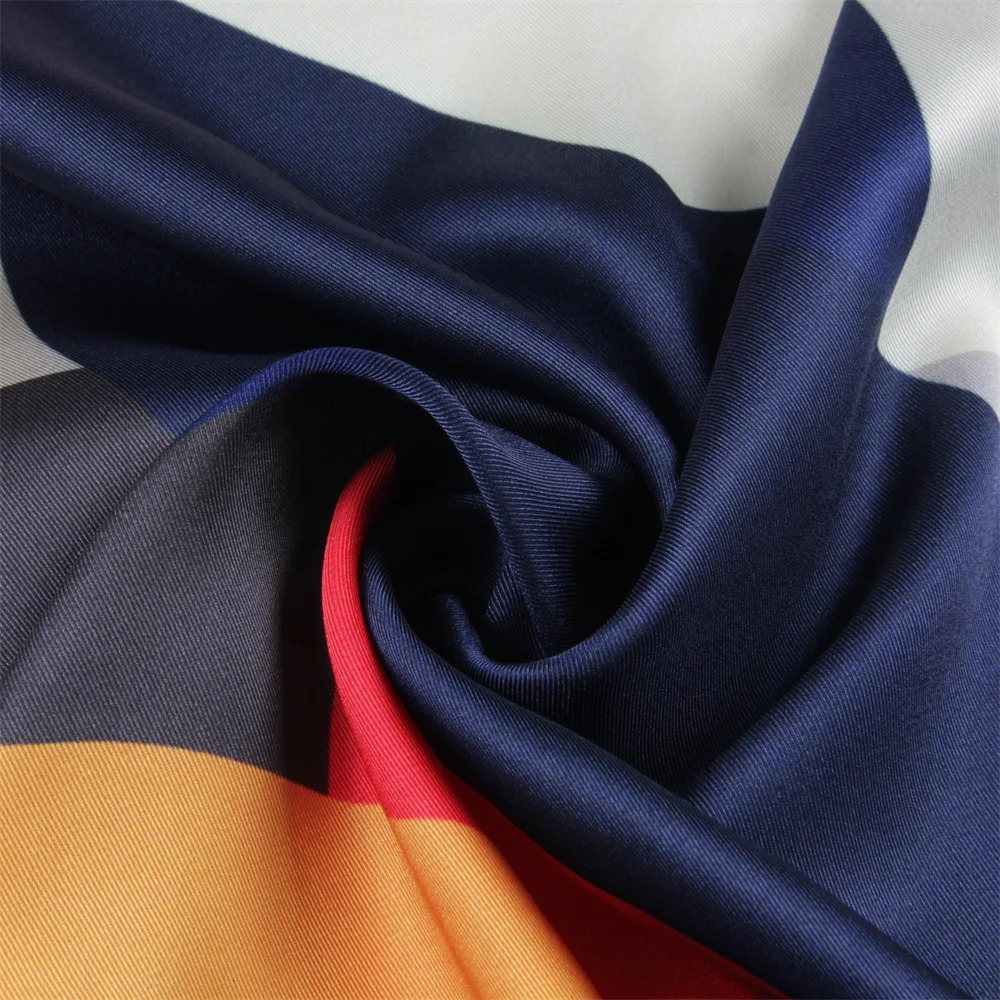 Silk Scarf Women Sporter Print Square Scarves Head Echarpes Silk Foulards Femme Wraps Beach Shawls Bandana Lady Hijabs 90CM 241218