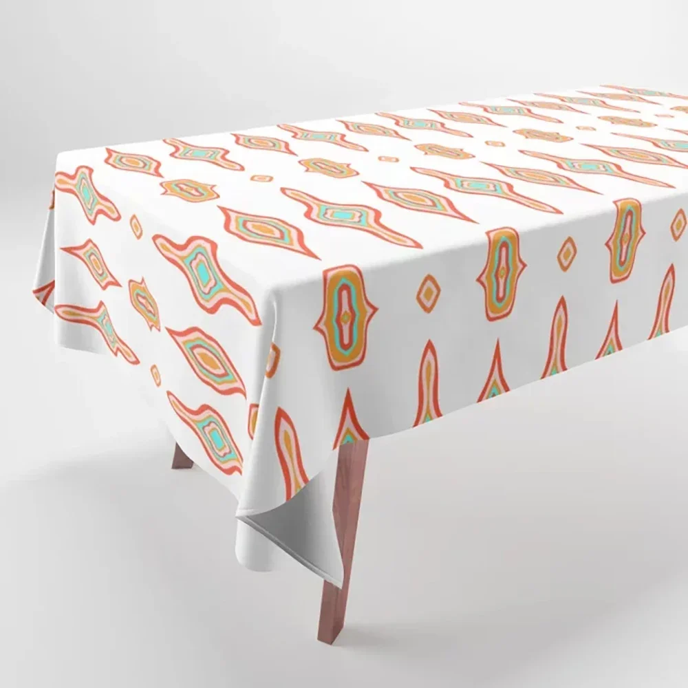 Geometric Pattern Printed Tablecloths Home Decor Rectangular Party Stain Resistant Tablecloth Dust Cloth TOUB039