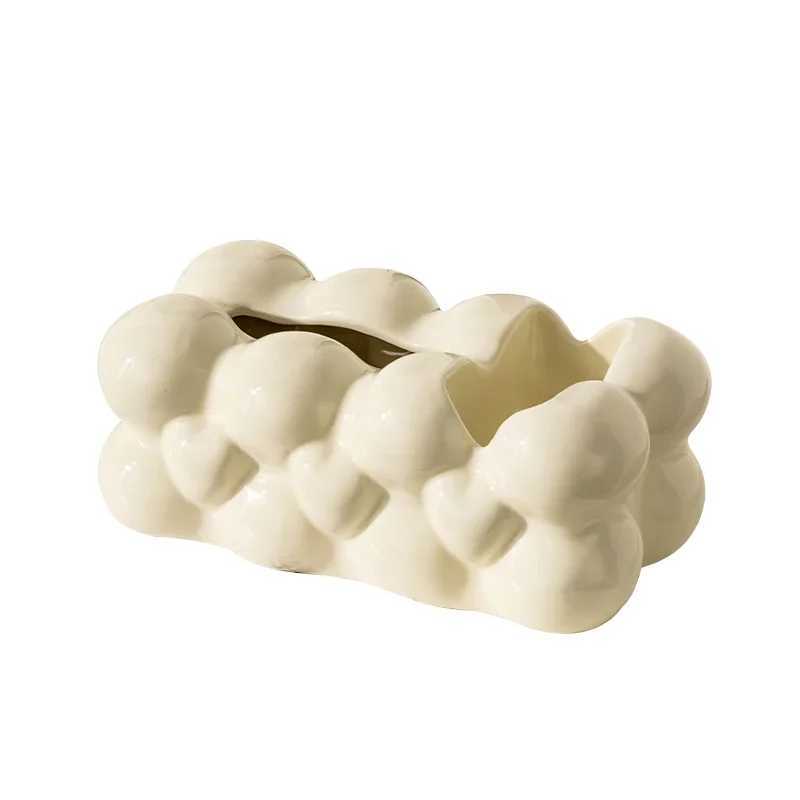 Mtifunctional Ceramic Tissue Box Nordic Living Ro Desktop Remote Control Jewelry Storage He Decorative Arts Y241218