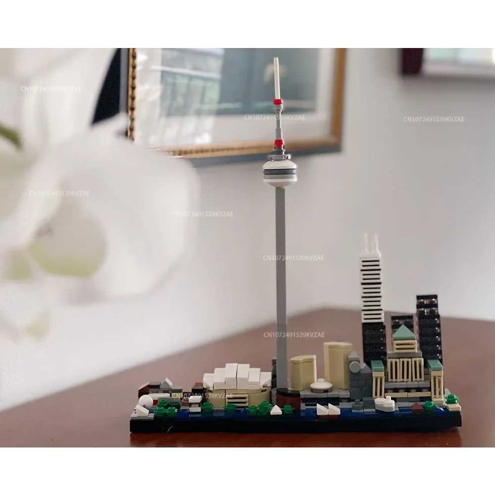 429PCS City Architecture Skyline Toronto Building Blocks Ideas Sets Bricks MOC-170155 Desktop Decoration Model Toys Gift X241218