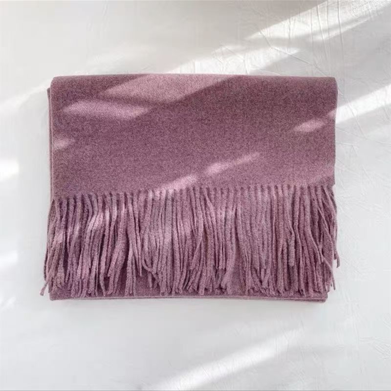 T013 scarf female Korean version autumn and winter solid color cashmere student long large shawl warm dual-use thickened neck scarf winter