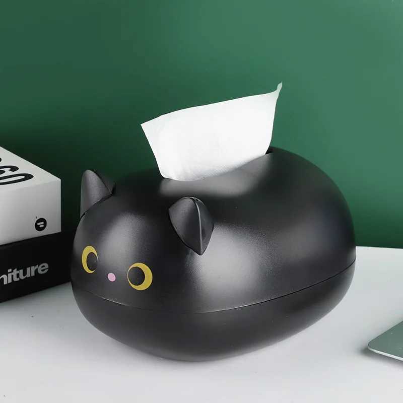 Cute Cat Tissue Box Napkin Storage Box Kitchen Paper Container Desktop Toilet Paper Holder Nordic Style A Decoration Y241218