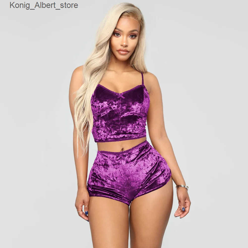 Sexy Set Women Sexy Silk Satin Velvet Pijamas Sleep Wear Robe Nightwear Sexy Lingerie Pj Sets Sleepwear Lingerie Set Bra Set L240910