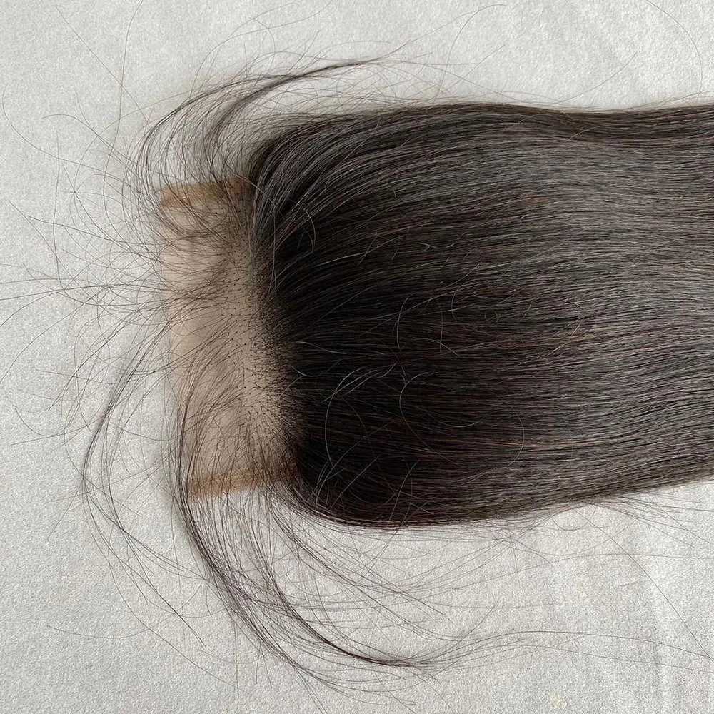 Straight lace closure only for straight hair real high-definition transparent lace front 4x4 lace closure straight 100% human hair Remy W241218