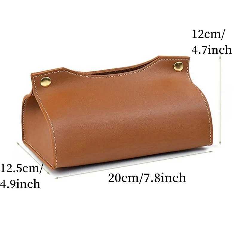Tissue Box Holder He Living Ro Coffee Table Desktop Simple Napkins Paper Boxes Kitchen Storage Paper Boxes PU Leather Organizer Y241218
