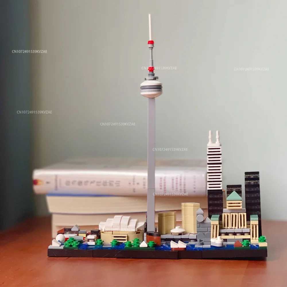 429PCS City Architecture Skyline Toronto Building Blocks Ideas Sets Bricks MOC-170155 Desktop Decoration Model Toys Gift X241218
