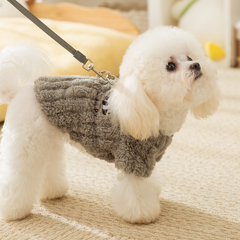 New autumn and winter puppy dog clothes draw a soft cotton wool tow coat thick warm teddy pet dog clothes