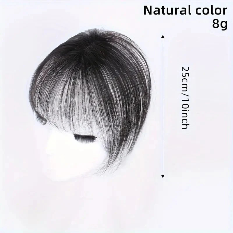Elegant Womens Hair Topper With Bangs Real Human Hair Fluffy Light weight Seamless Clip In For Fuller Volume 241217