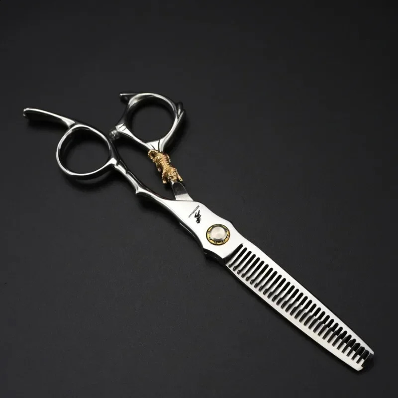 Professional JP440c Steel 6 Upscale Golden Tiger Hair Scissors Cutting Barber Haircut Thinning Shears Hairdresser Scissors 241217