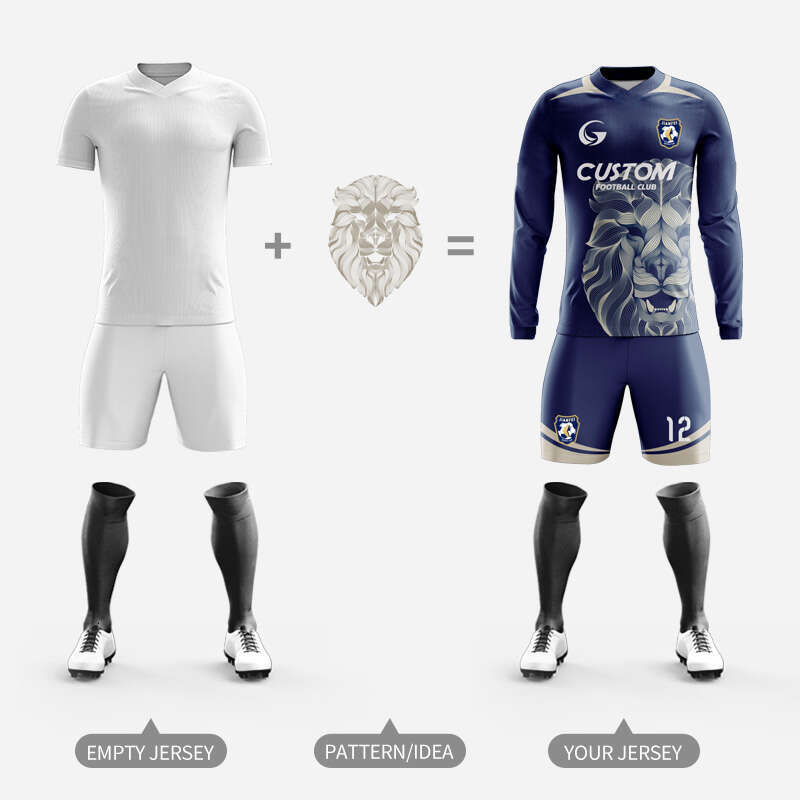 2025 Custom Design Sublimation Men Big Size Vneck Round Neck Long Sleeve Soccer Jersey Sets Culb Football Team Goalkeeper Shirts M910