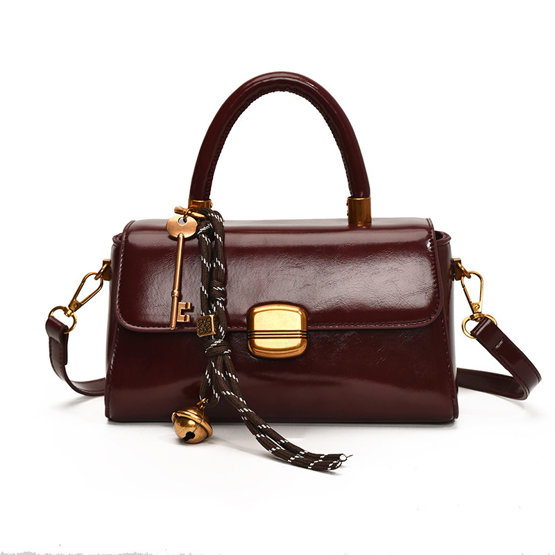 Womens Designer Bags - Stylish Black & Brown Oil Wax Leather Handbag, Single Shoulder Or Crossbody, Ideal Casual Bag For Women New Free Delivery Desig