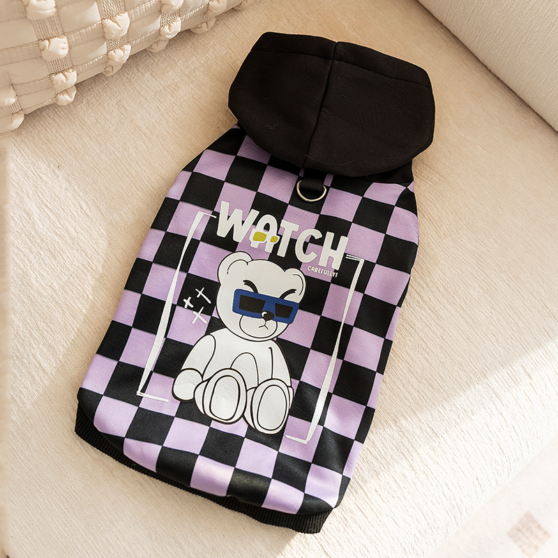 Autumn and winter special print hoodie small and medium-sized dog warm clothing pet clothes