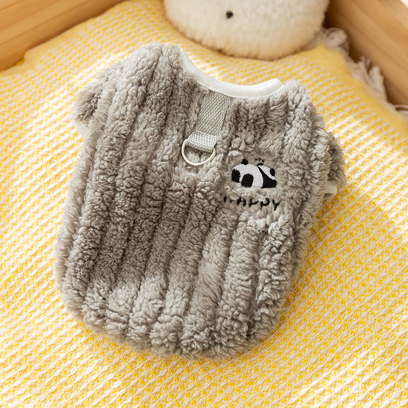New autumn and winter puppy dog clothes draw a soft cotton wool tow coat thick warm teddy pet dog clothes