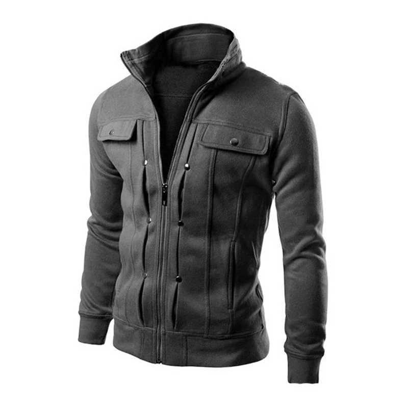New mens casual jacket stand up zipper sweatshirt spring and autumn cardigan mens coat outdoor travel suit W250103