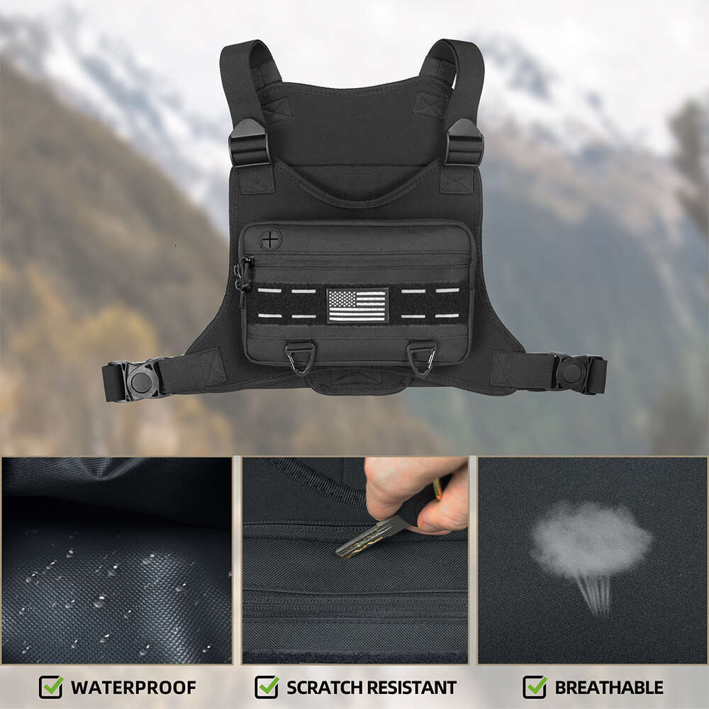 Backpack Sports Bag For Men, Tactical Backpack Fits Pistol, Adjustable Anti Theft Chest Pack Breathable Running Vest Pouch