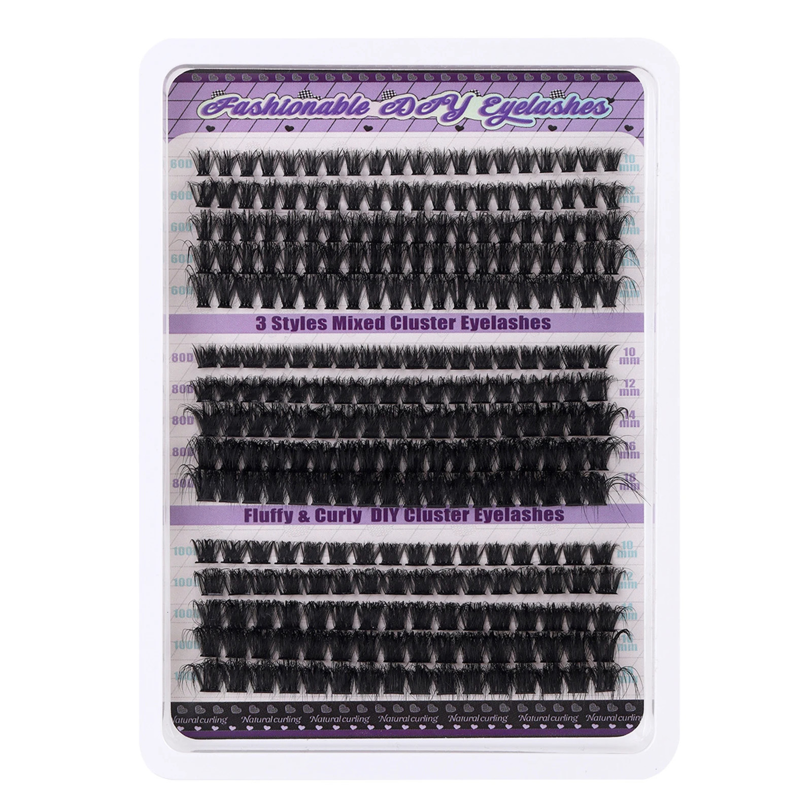 60D 80D 100D DIY Lash clusters set Fluffy volume 270pcs False Eyelashes bond and seal lash Glue kit 10-18mm natural long lashes 241218