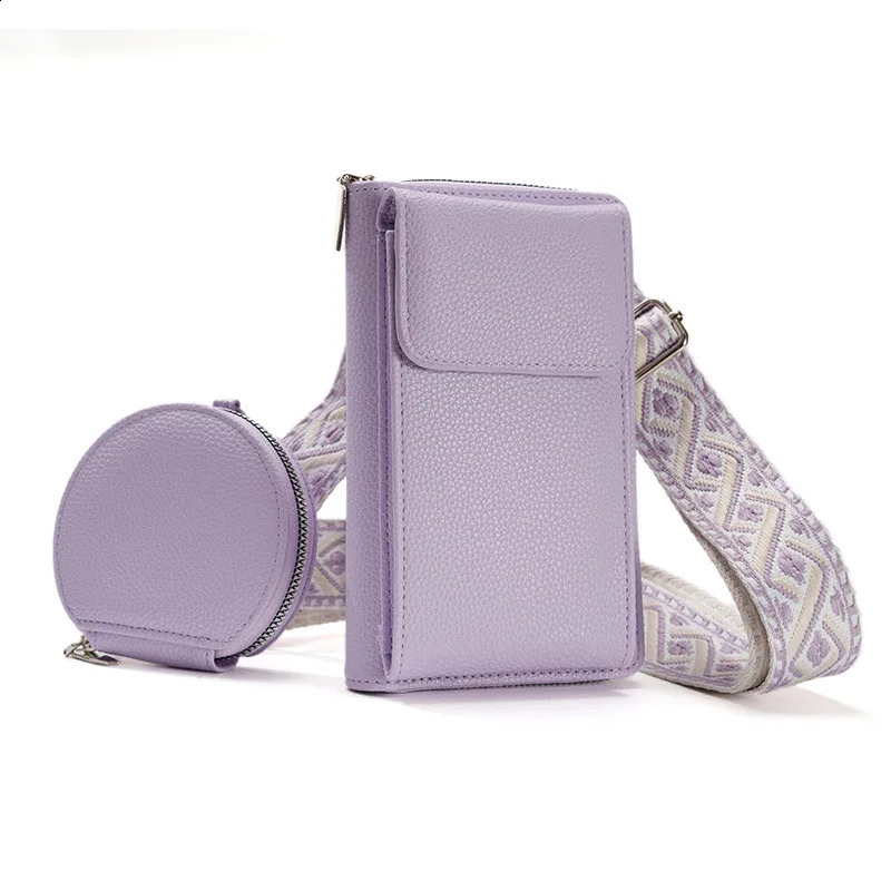Fashion Women Wallet Single Shoulder Crossbody Cell Phone Bag Change Coin Pouch Purse Multi Card Position Money Bag Keycase 241212