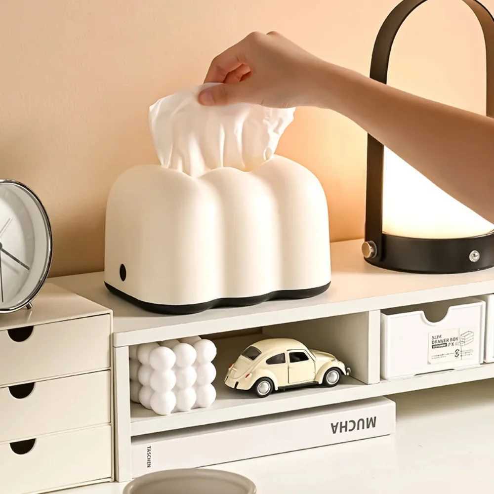 Cloud creative tissue box household bathroom paper suction cup box high-end white wall mounted paper box Y241218
