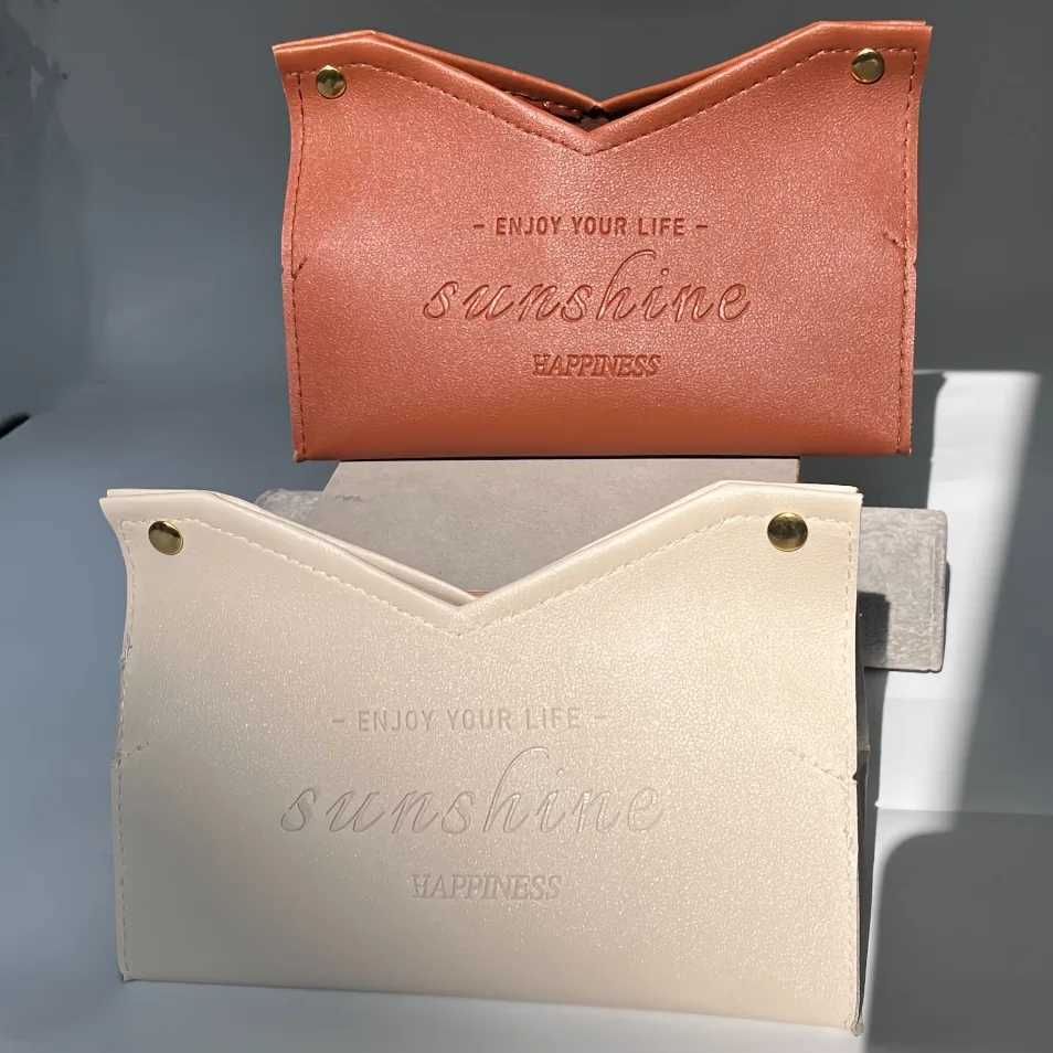 Living Ro Dining Ro Tissue Box Environmentally Friendly Leather Tree-pose Solid Color Creative Napkin Storage Box Y241218