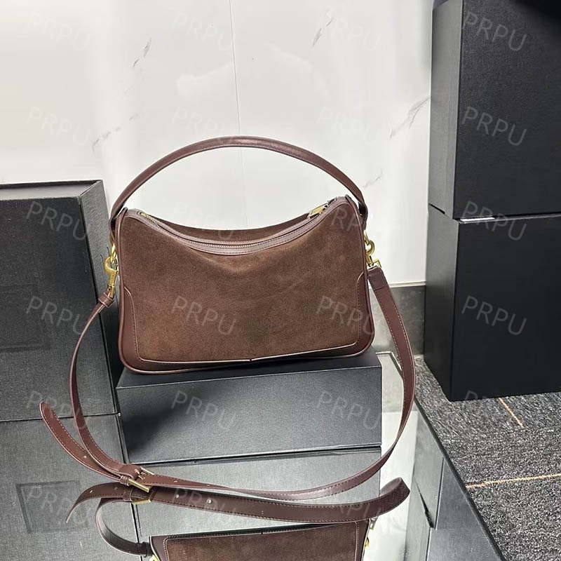 Designer Handbag Shoulder Bag for women Fashion Faux Suede Top handle bag casual Camera handbag Genuine Leather womans purse Crossbody clutch tote Supple bag PRPU