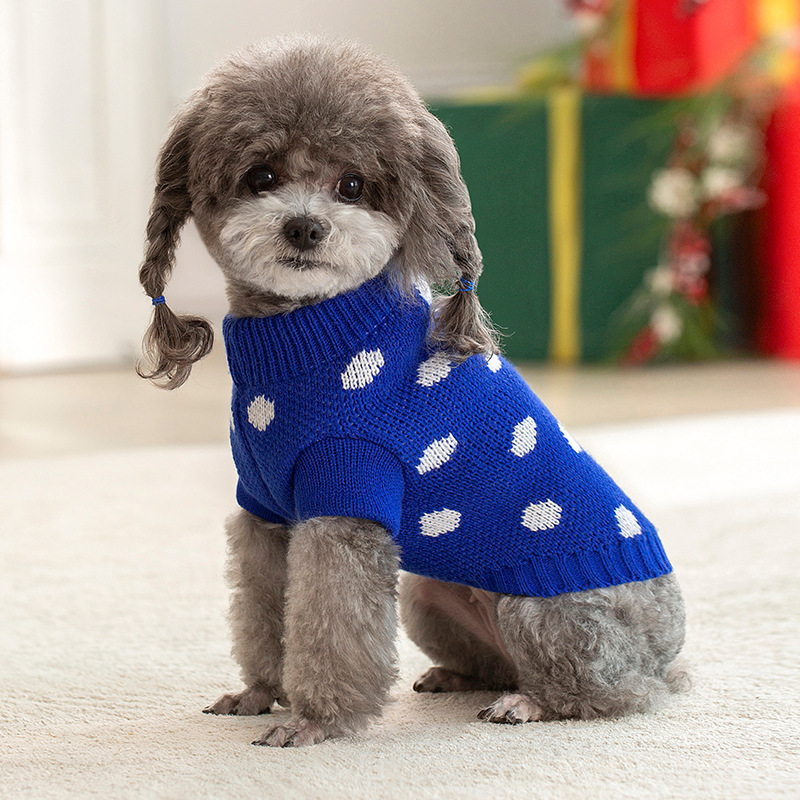 Cross border Pet clothing New Fall/winter hooded two-legged striped knit Christmas sweater Dog supplies