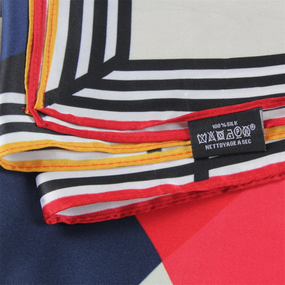 Silk Scarf Women Sporter Print Square Scarves Head Echarpes Silk Foulards Femme Wraps Beach Shawls Bandana Lady Hijabs 90CM 241218