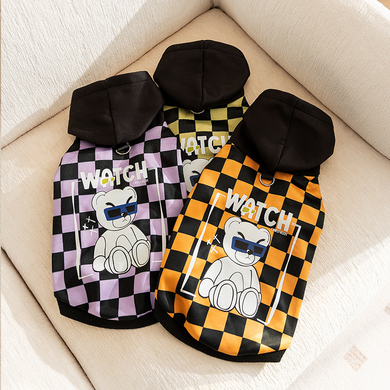 Autumn and winter special print hoodie small and medium-sized dog warm clothing pet clothes