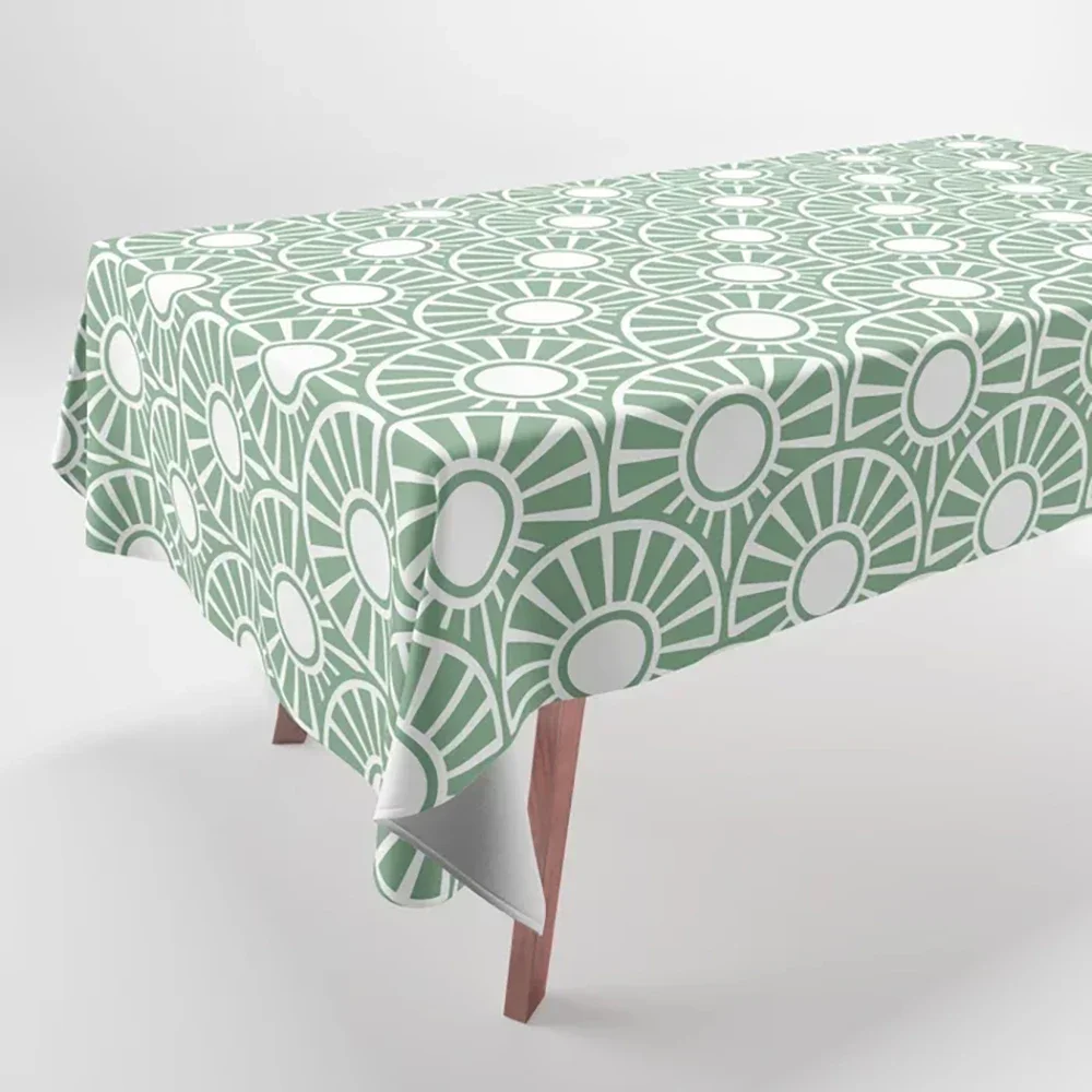 Geometric Pattern Printed Tablecloths Home Decor Rectangular Party Stain Resistant Tablecloth Dust Cloth TOUB039