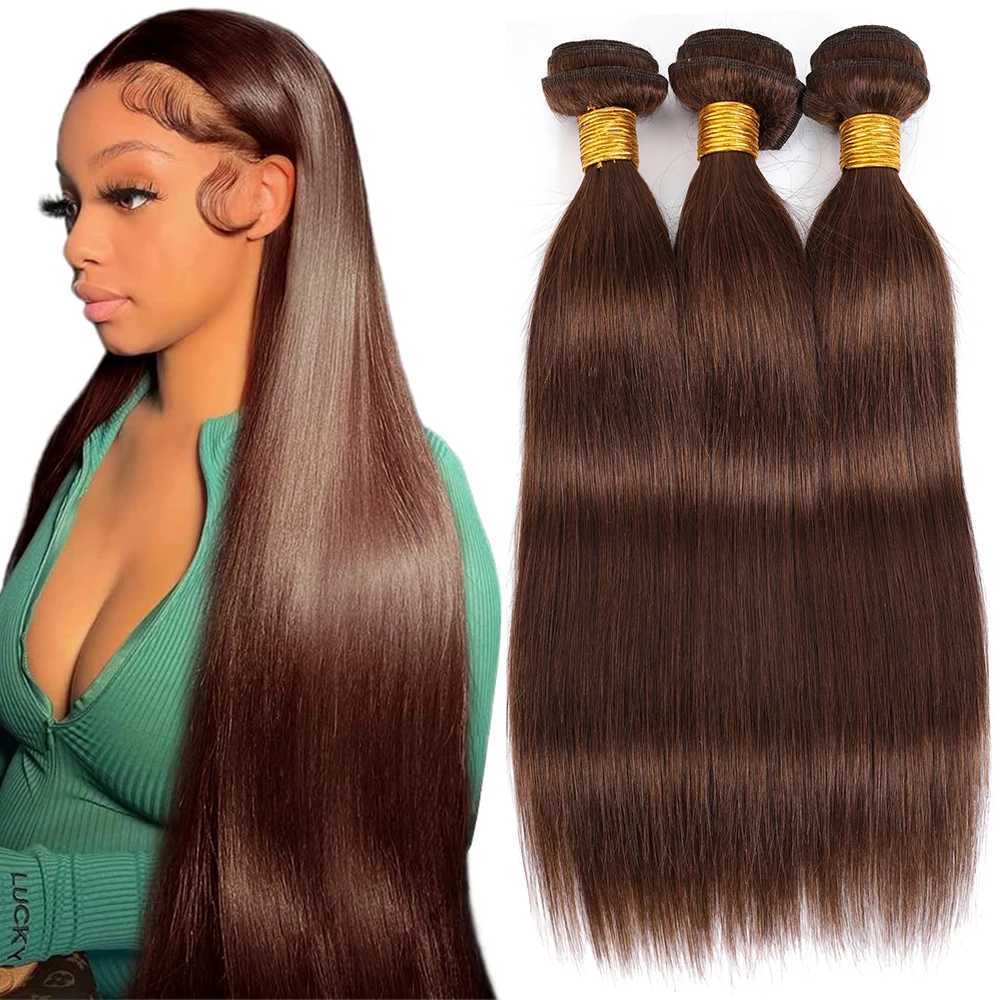 30 inch straight human hair braided bundle 10A Brazilian brown bundle 100% Remy human hair extension 1 3 4 bundles of webbing W241218