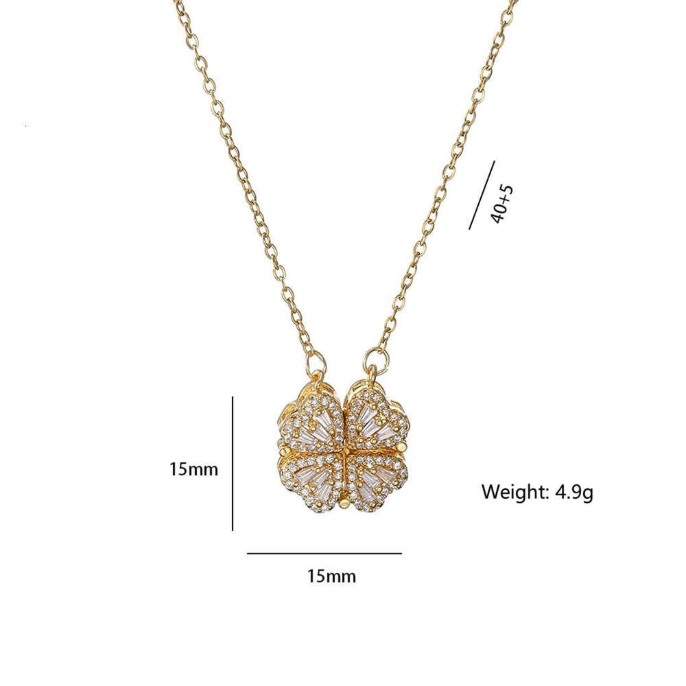 Fashion Retro Lucky Four Leaf Clover Women Gothic Love Heart Pendant Choke Chain Necklace Stainless Steel Jewelry Gift