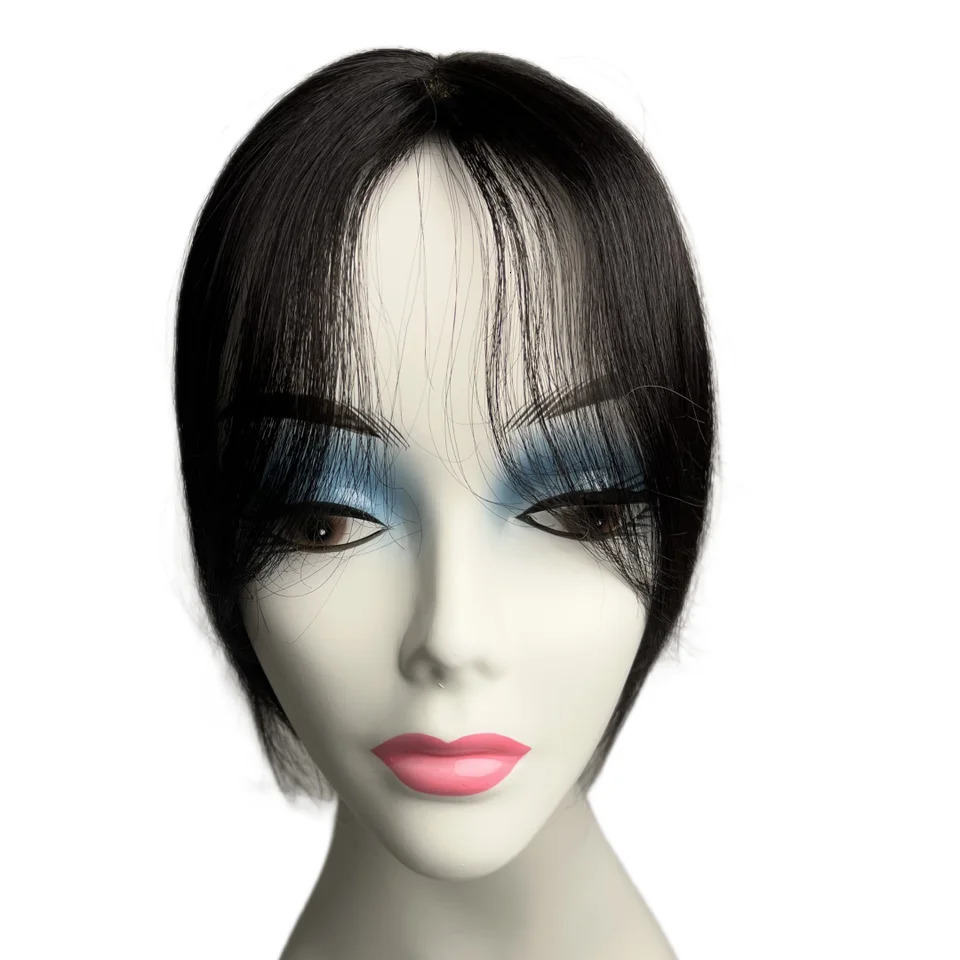 Natural Human Hair Fringe Clip in Real Bangs Hair Accessorie for Women 3D Middle Part False Bangs Exrensions Invisible Hairpiece 241219