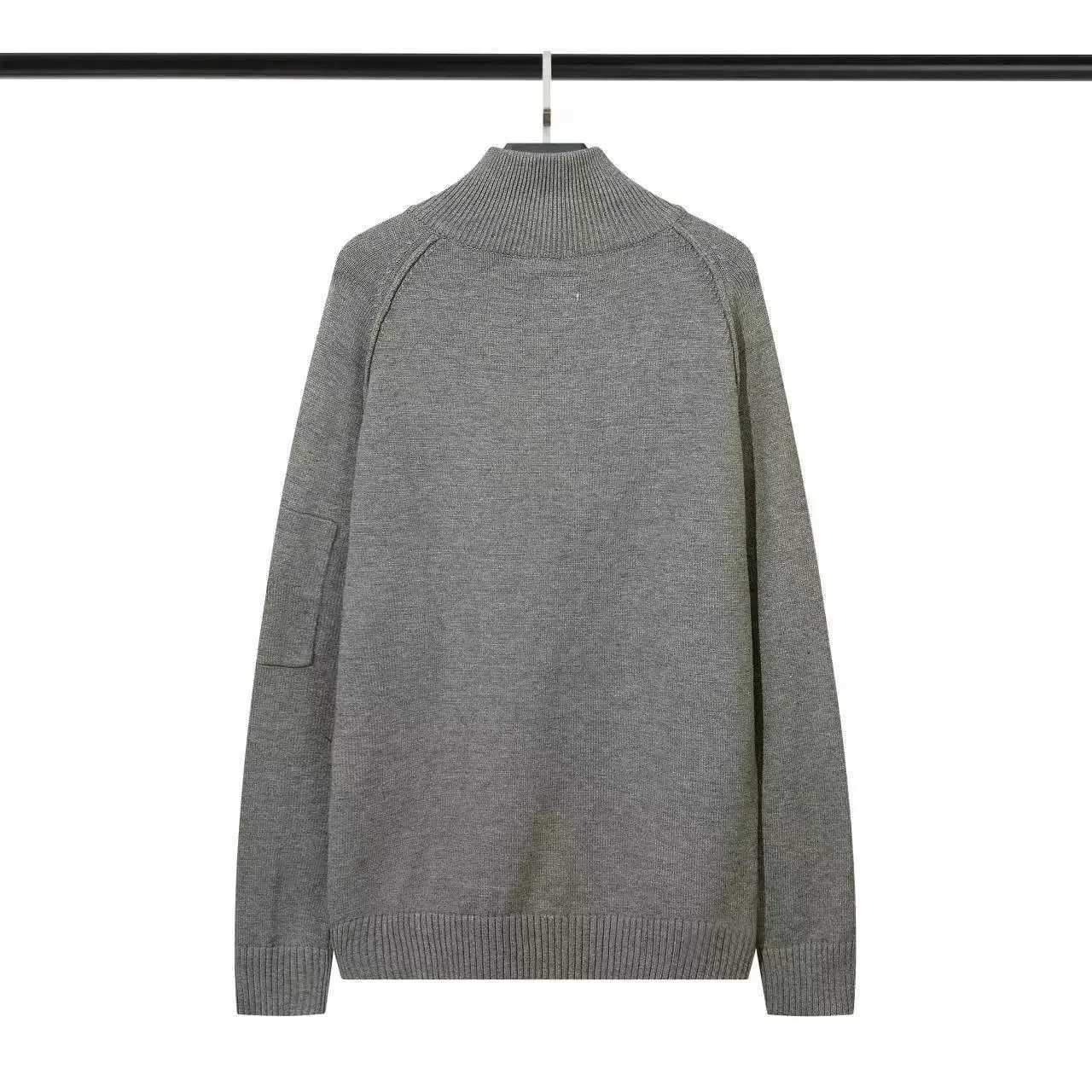 C. P. Knitted Top Autumn/Winter Series Pulling Frame Collar Half Zipper Ribbed Wool Jumper Sweater W241219