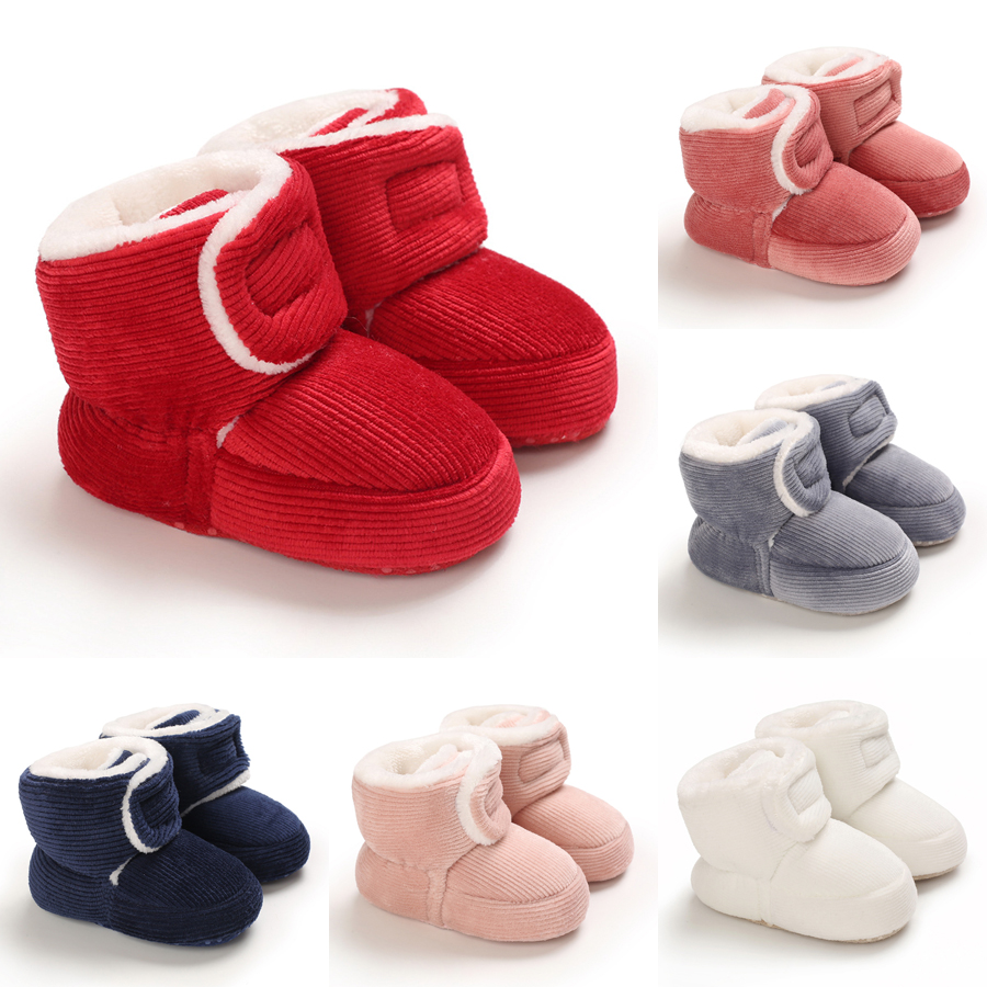 2024 Baby Autumn Winter Boots Baby Girl Boys Winter Warm Shoes Kidsnest Solid Color Fashion Toddler First Walkers Kids Boots Shoes 0-18M