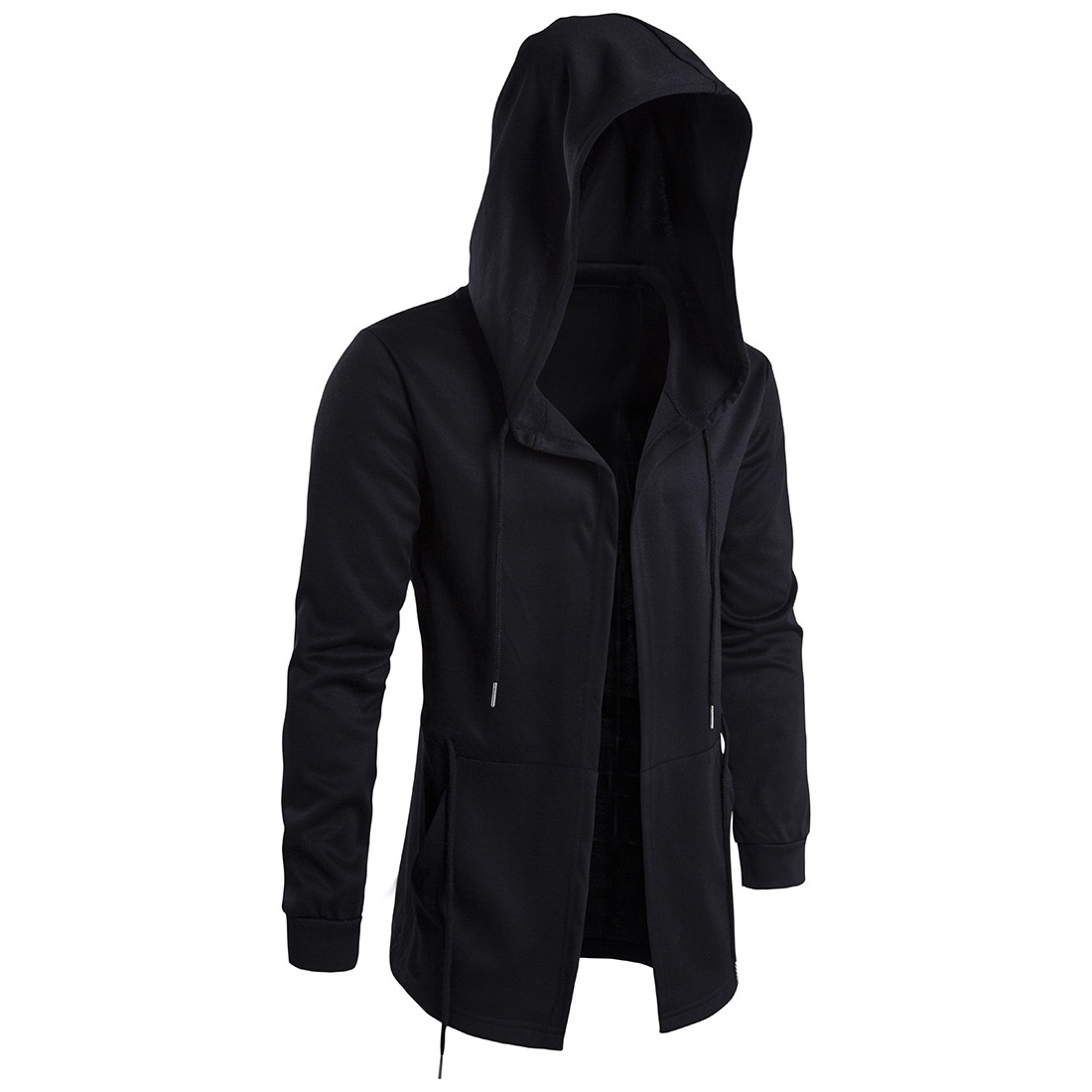 M12194 Men's windbreaker men's mid-length hooded jacket for teenagers