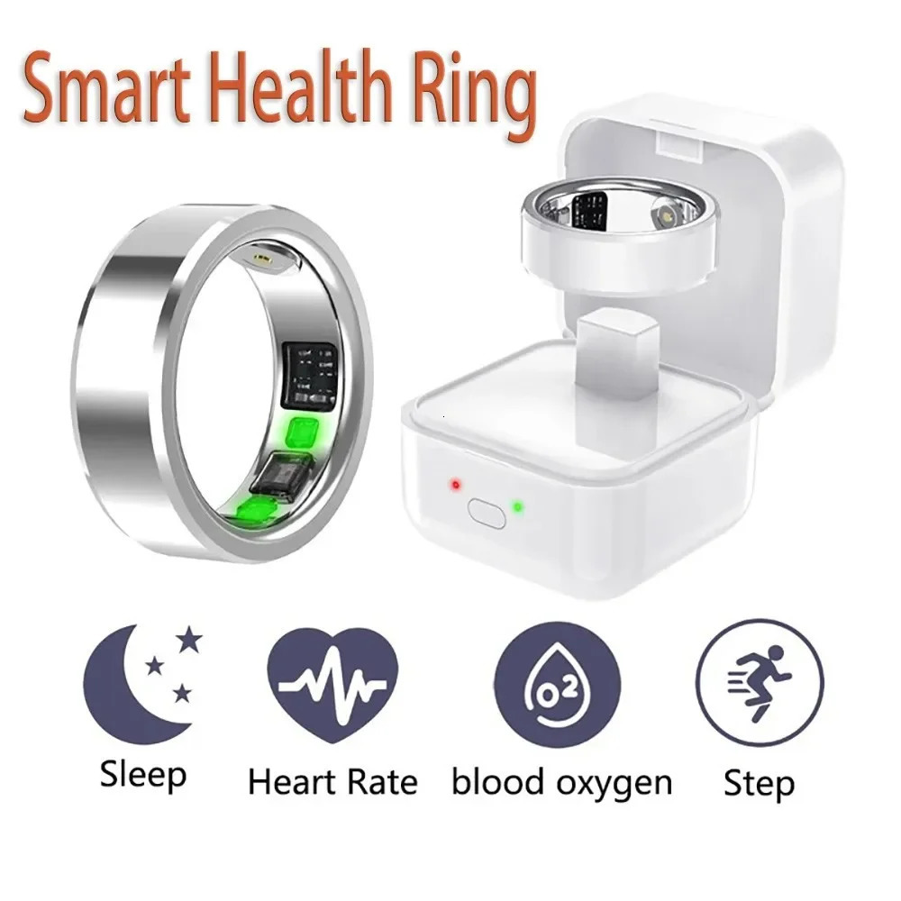 Fashion and Health Smart Ring Heart Rate Blood Oxygen Body Temperature Monitoring Tracker Smart Finger Digital Ring 241211