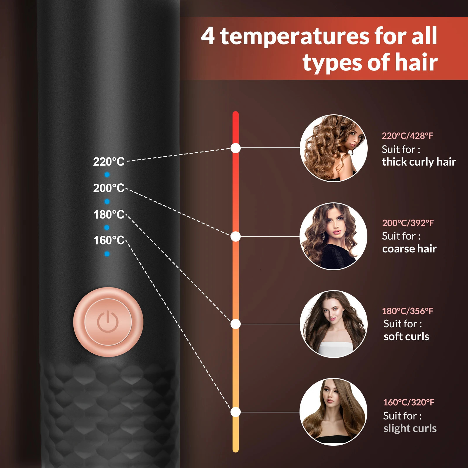 Automatic Curling Iron Hair Curler Machine Electric Automatically Curly Tongs Portable Professional Auto Rotating Wand Curl 241219