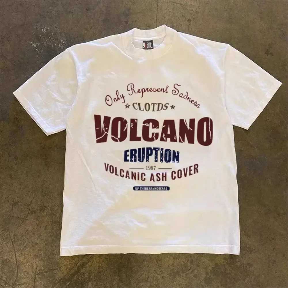 Men's T-Shirts Vintage Printed Mens T-Shirt Cotton Casual O-Neck Short Sleeve Womens Streetwear Gatorade Oversize Vacation Style Tees Tops z25021