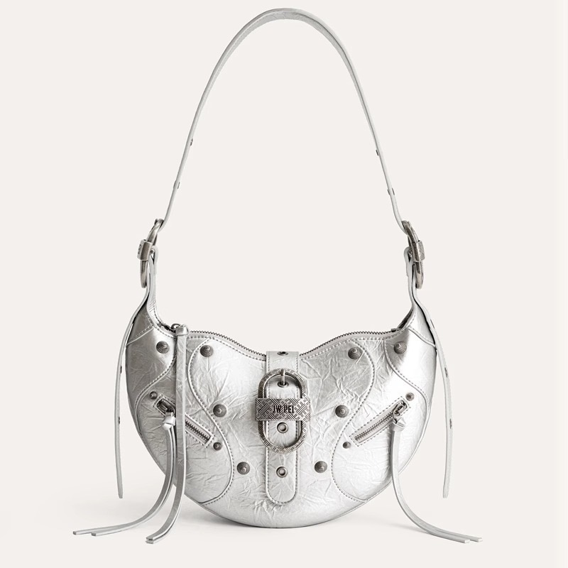 Retro Moto Biker Black Messenger Women Vintage Punk Rivet Chic Y2k Handbag Female Girls Underarm Bag Purse 240813
